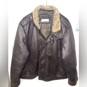 Brown leather jacket